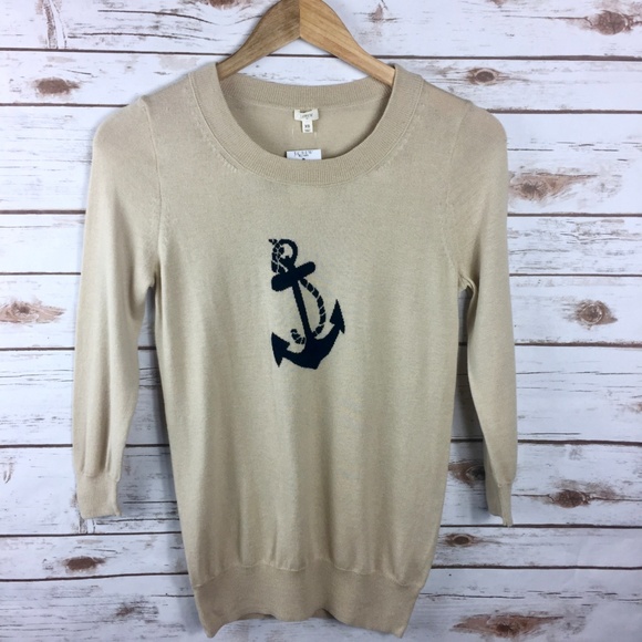 J Crew Factory Intarsia Charley in Anchor Size XS - Picture 2 of 8